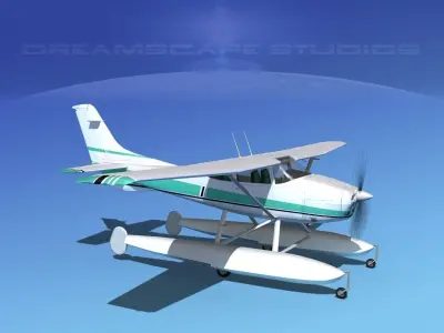 Cessna 182 Skylane Seaplane V12 3D model