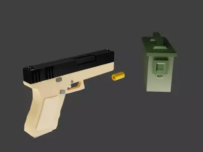 Glock Low poly  Low-poly 3D model