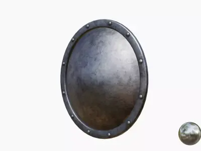 Round Metal Shield   Low-poly 3D model