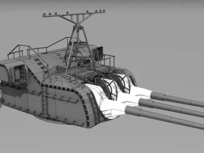 YAMATO 1550 mm  NENDO SHIKI gun 3D print model