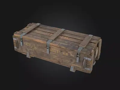 Wooden Ammunition Crate  Battle Ready Storage with Authentic  3D model