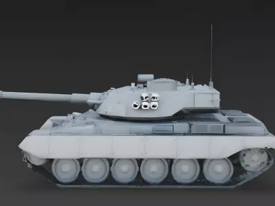 Cold War Medium Tank 3D Model 3d model Low-poly 3D model