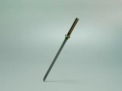 Game Ready Sword 3D model samurai Low-poly 3D model