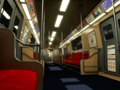 Realistic Subway Train  Game Ready Asset Low-poly 3D model
