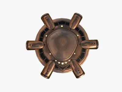 Alien Spaceship UFO J06 Copper - Sci Fi Spacecraft Design Low-poly 3D model