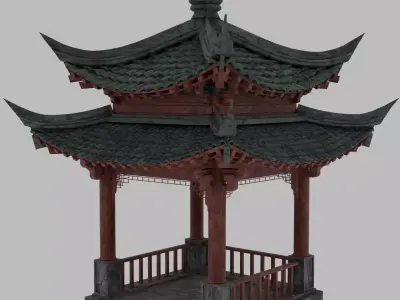 Japanese Pavilion Low-poly 3D model