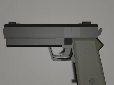 Low Poly Handgun 3D Model Low-poly 3D model