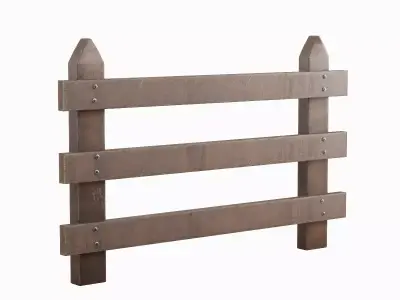 Rustic Wooden Fence 01 Low-poly 3D model