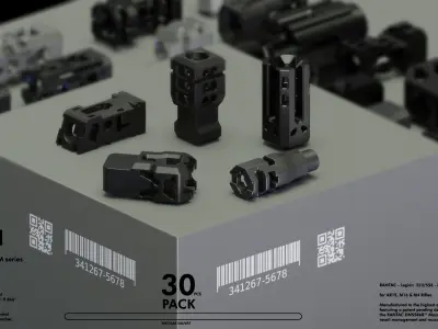 RANTAC Muzzle brakes kitbash 3D model