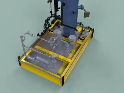 Fuel gas scrubber skid Free 3D model