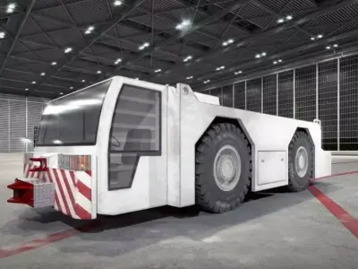 White Airport Truck 3D model