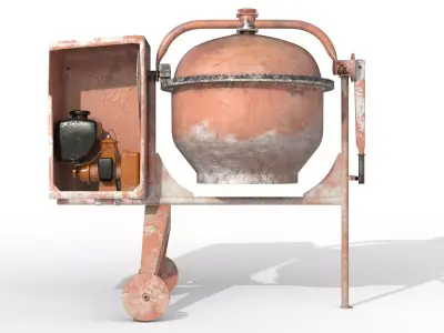 Worn Concrete Mixer High Poly 3D model