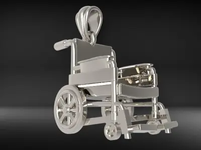 Wheel Chair Pendant  Charm Bracelet Jewelry 3D print model