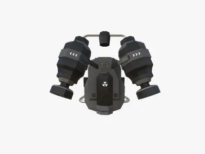 Jetpack Low Poly F04 - SciFi Character Design Low-poly 3D model