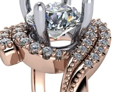 Vintage Classic Bypass Antique Ladies Ring Jewelry 3D print model