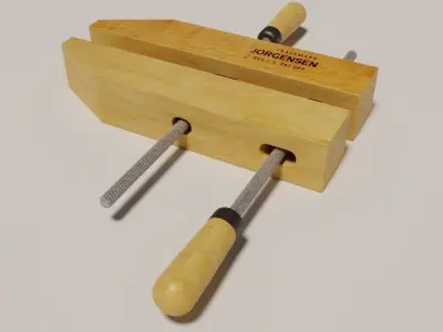 Wooden handscrew clamp Low-poly 3D model