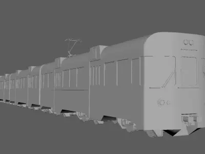 Old SM-2 Anime Train  Low-poly 3D model