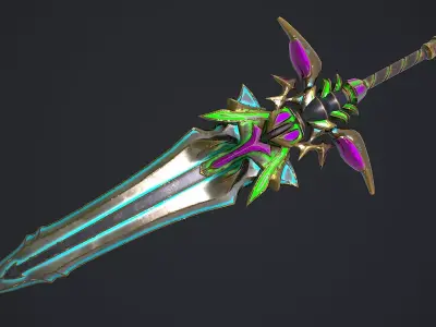 Fantasy Sword 19 3D Model Low-poly 3D model