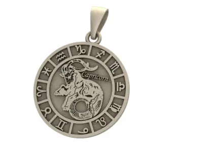 Capricorn zodiac pendant 3D print model