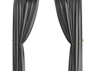  Pulled Back Pinch Pleat Curtains Model, Grey 