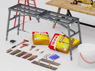 Construction Tool Set Low-poly 3D model