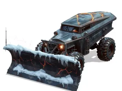 Cursed Winter Utility Interceptor 3D Model Low-poly 3D model