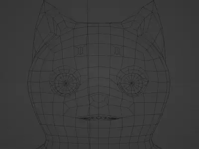 Cartoon Whitie Cat Low-poly 3D model