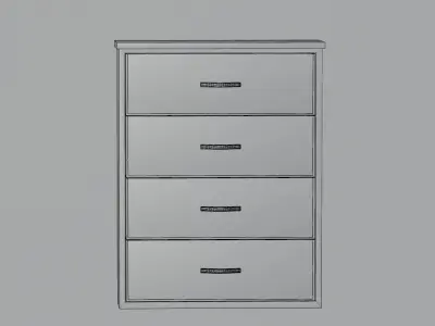 Wooden Wardrobe Low-poly 3D model Low-poly 3D model