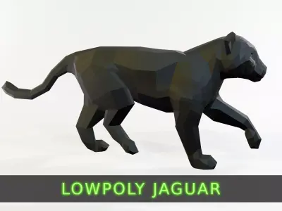 Jaguar animal Low-poly 3D model