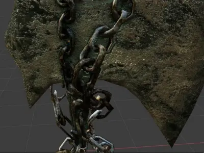 CREEPY AXE - HORROR WEAPON Low-poly 3D model