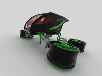Futuristic Personal Quadropter Aircraft 3D model