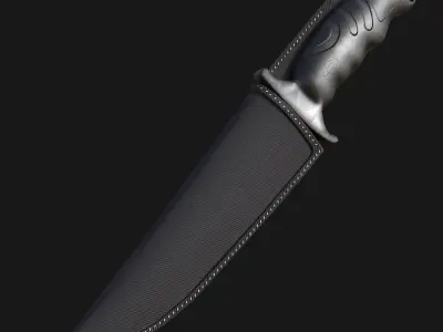 Curved Knife Low-poly 3D model