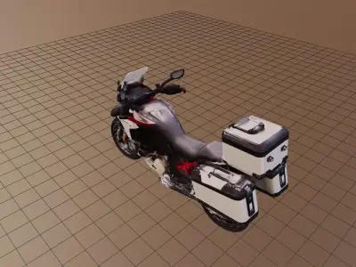 High Detail Adventure Touring Motorcycle with Luggage 3D print model