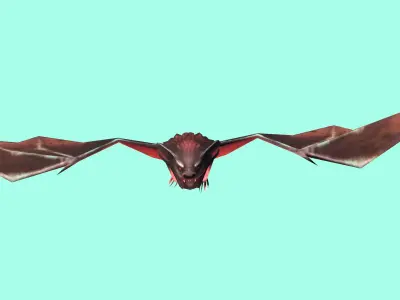 Bat Monster Animated Game Ready Low-poly 3D model