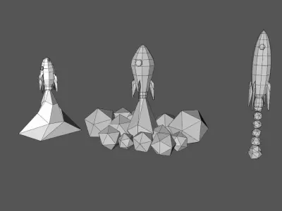 Low Poly Rockets rocket 3D model