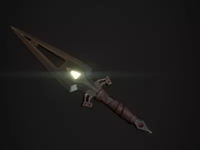 Dagger sword with light 3D model