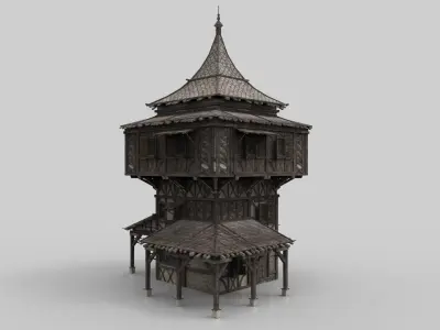 Medieval house fantasy 09  Low-poly 3D model
