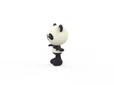 Character011 Panda Animal Low-poly 3D model