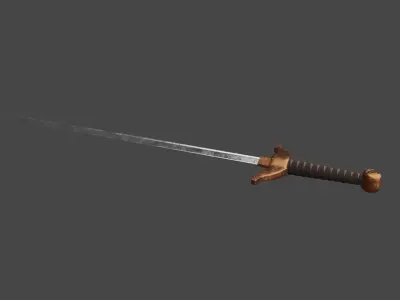 Medieval Long Sword - Game Ready Free low-poly 3D model