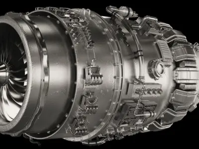 jet engine 3D model by mbelec - Textured
