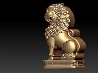 Chinese Lion Pendant 3D print model