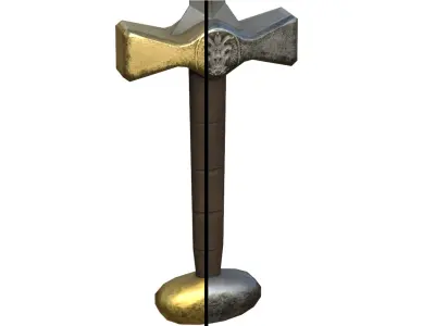 Claymore Sword Medieval Melee Weapon Low-poly 3D model