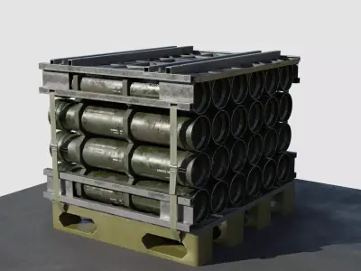Military Cartridge Cargo weapons  4k pbr textures Low-poly 3D model