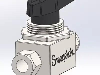 Swagelok SS 45XS8 Series 3Way Ball Valve Free 3D model