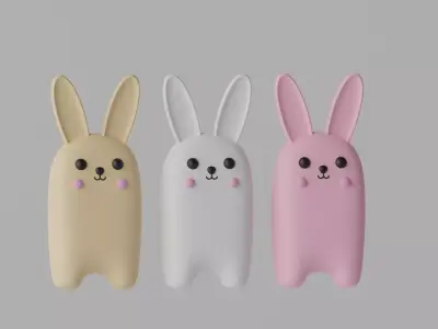 Cartoon Cute Bunny Rabbit 3D model purchase