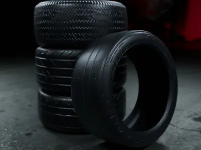 Tire Model Pack V2 Low-poly 3D model