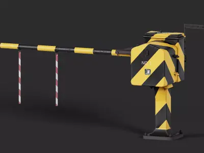 Railroad Level Crossing Barrier Low-poly 3D model