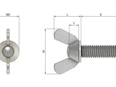 M5 x 31mm Wing Screws 3D print model