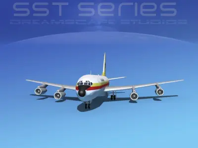 Boeing 707-320 SS Continental Airlines 3D model