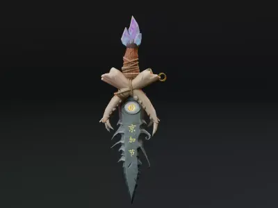 Stylized Sword Low-poly 3D model 4